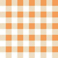 Gingham seamless pattern with orange and white color, checkerboard background, square, tablecloth, Vector illustration.