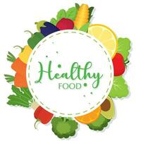 Isolated label with vegetables Healthy food Vector