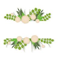 Isolated colored empty floral banner Vector