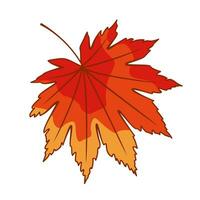 A fallen autumn leaf. The concept of autumn. Vector cartoon illustration