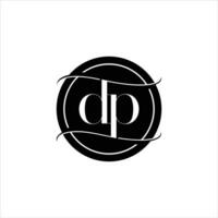 Simple letter d p in a circle logo concept vector