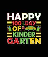 Happy 100th Day Of Kindergarten T Shirt Design Vector