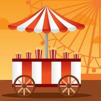 Isolated carnival shopping mobile tent Amusement park Vector