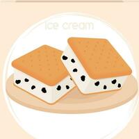 Isolated pair of cookie ice creams sketch icon Vector