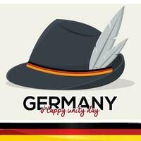 Isolated traditional german oktoberfest hat Germany poster Vector