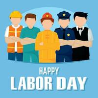 Different abstract characters with different jobs Labor day Vector