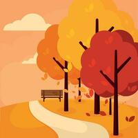 Colored autumn seasonal landscape Vector