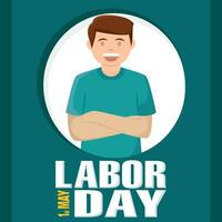 Isolated happy male doctor character Labor day Vector