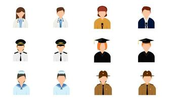 Set of abstract characters with different professions Vector