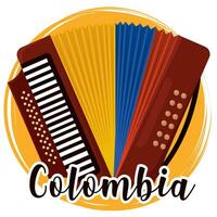 aislado acordeón musical instrumento Colombia vector