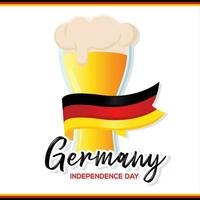 Isolated beer glass with foam and flag of Germany Vector