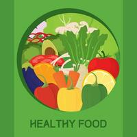 Isolated group of vegetables Healthy food Vector