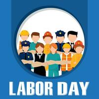 Different abstract characters with different jobs Labor day Vector