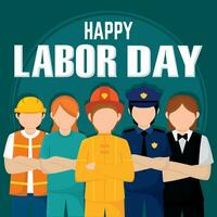 Different abstract characters with different jobs Labor day Vector