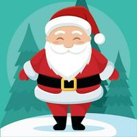 Isolated cute happy santa claus christmas character Vector