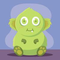 Isolated colored cute happy monster character Vector