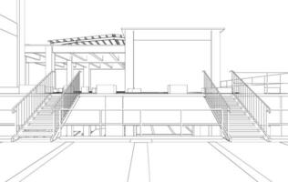 3d ilustración de industrial edificio vector