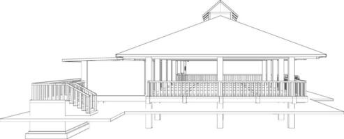 Ilustración 3D del proyecto de construcción vector