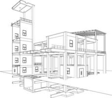 3d ilustración de industrial edificio vector