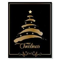 Black christmas invitational card with christmas tree Vector