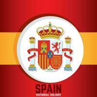 Spain background with its flag and shield Vector