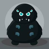 Isolated colored cute happy monster character Vector
