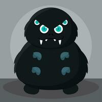 Isolated colored cute happy monster character Vector