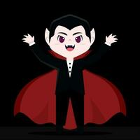 Isolated cute vampire character Happy halloween Vector