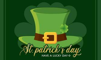 Colored saint patrick day poster elvish green hat Vector