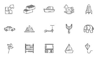 Set of different flat toy icons Vector