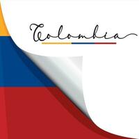 Colored sticker with the flag of Colombia Vector