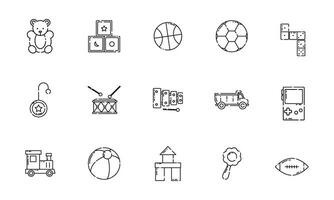 Set of different flat toy icons Vector