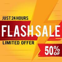 Colored flash sale template with text Vector