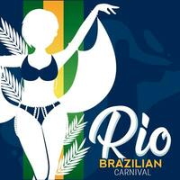 rio Delaware janeiro niña bailarín silueta Brasil carnaval vector