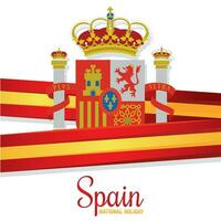 Spain background with its flag and shield Vector