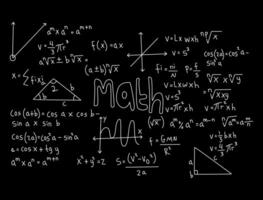 Realistic math chalkboard background illustration vector