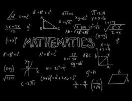 ilustración realista del fondo de la pizarra de matemáticas vector