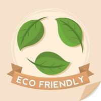 Recyclable symbol made by green leaves Eco friendly Vector