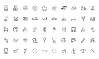 Set of different flat toy icons Vector