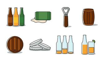 Set of different beer related icons Vector