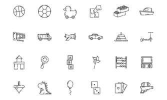 Set of different flat toy icons Vector