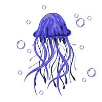 Jellyfish. Marine dweller. Concept of sea and ocean life vector