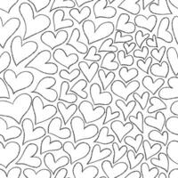 Seamless pattern with abstract hearts. Hand drawn ink print for fabric, textiles, wrapping paper vector