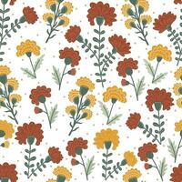 Seamless pattern with chrysanthemum flowers. Autumn design.  Modern floral print for fabric, textiles, wrapping paper vector