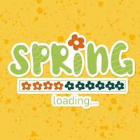 Spring loading. Handwritten slogan with progress bar vector