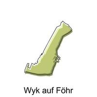 Map City of Wyk auf Fohr, World Map International vector template with outline illustration design