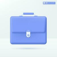 Briefcase icon symbols. Businessman, learning, schoolbag, finance, Education concept. 3D vector isolated illustration design. Cartoon pastel Minimal style. You can used for design ux, ui, print ad.