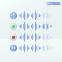 sonido controlar icono simbolos música botón, jugar o pausa vídeo o audio, transmisión, multimedia concepto. 3d vector aislado ilustración diseño. dibujos animados pastel mínimo estilo. para diseño ux, ui, impresión anuncio