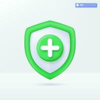 Medical guard shield icon symbols. immune, medical, Protect, Health insurance concept. 3D vector isolated illustration design. Cartoon pastel Minimal style. You can used for design ux, ui, print ad.