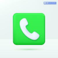 Telephone app icon symbols. Word of mouth, obtained by listening, speaking, from a person concept. 3D vector isolated illustration design. Cartoon pastel Minimal style. for design ux, ui, print ad.